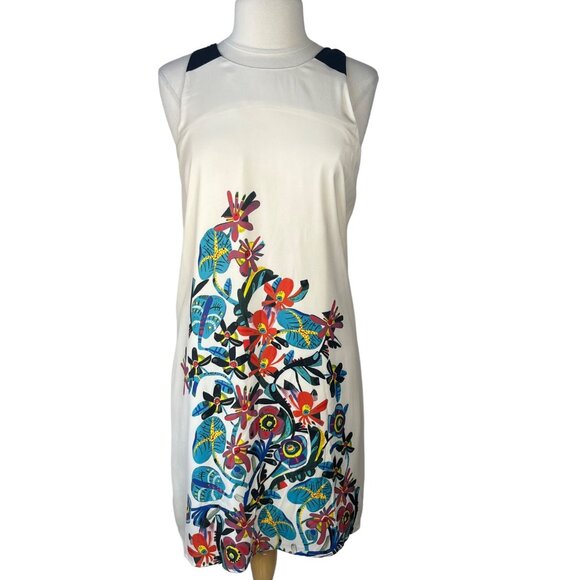 Surkana Dress Womens Large Cream Vivid Print New ALine - Picture 1 of 14